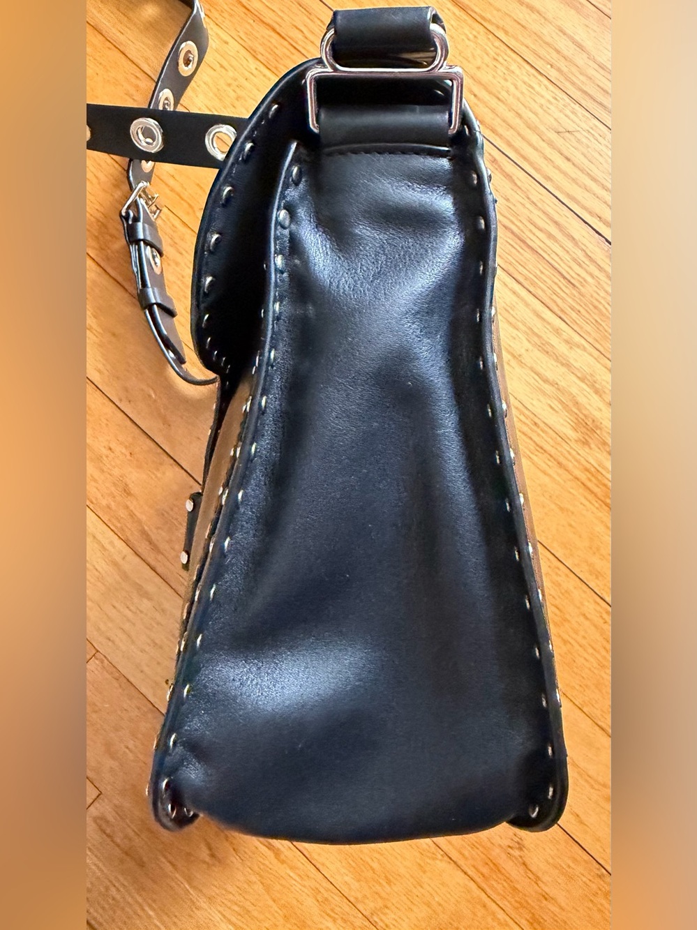 Rebecca Minkoff Black Studded Leather Crossbody Bag - Picture 5 of 8